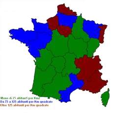 Francia densità di popolazione