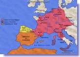 mappa dell'impero di Carlo Magno